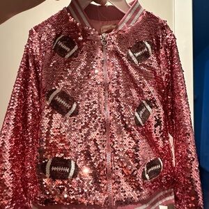 Young Hearts Pink Sequin Football Kids Set Girls Size 8